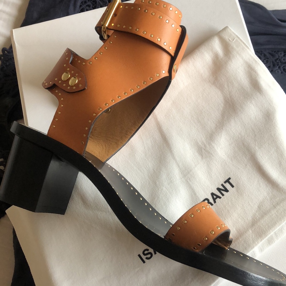 Isabel Marant Tan and Black Sandals